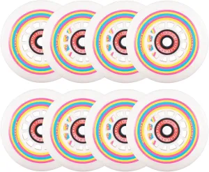 Rollerex Lollipop Boardwalk Inline Skate Wheels (8-Pack with Bearings, Spacers and Washers) (Various Size Options Available)
