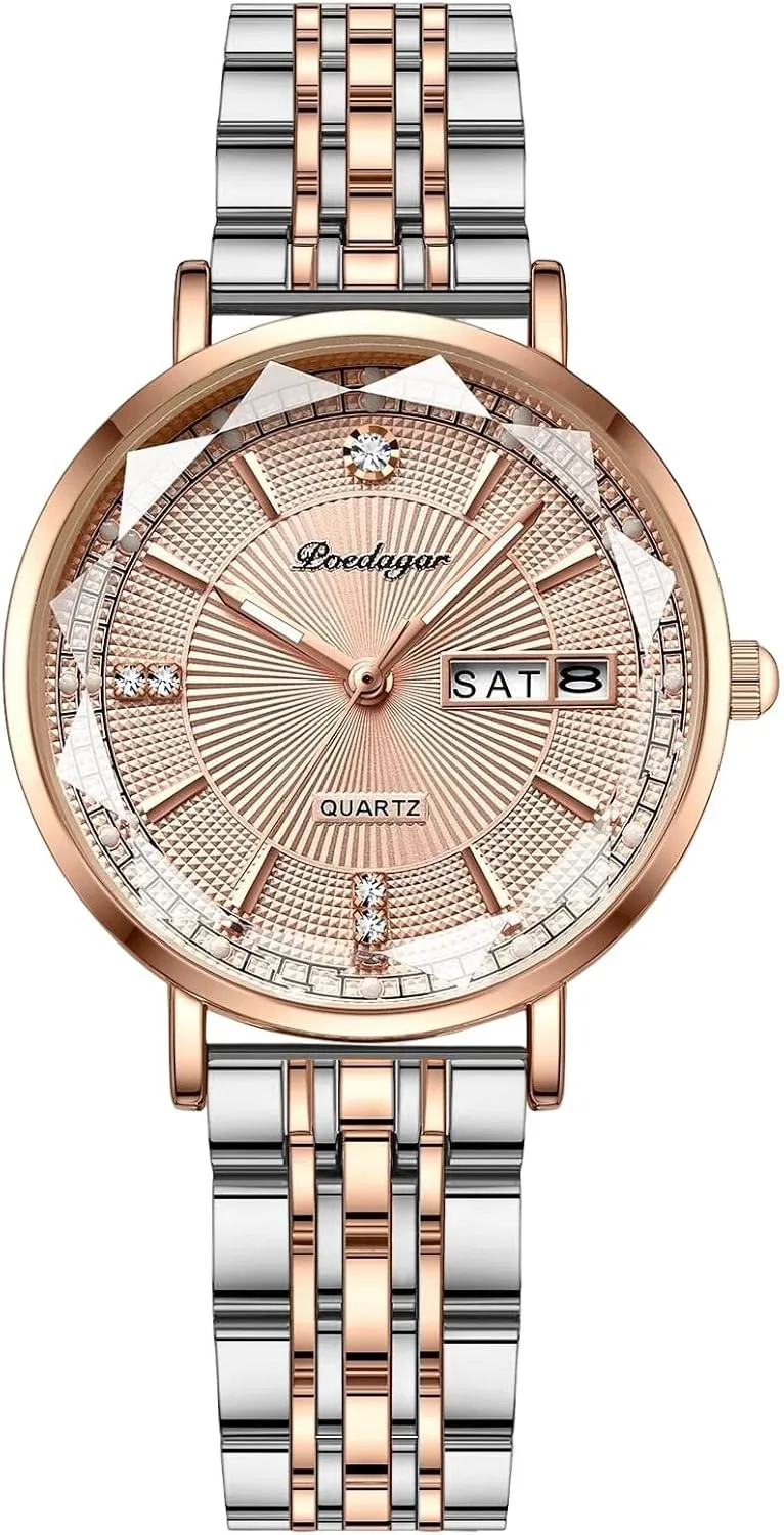 RORIOS Women's Watch Ladies Quartz Watches with Stainless Steel Strap Waterproof Wrist Watch Fashion Diamond Watches for Women