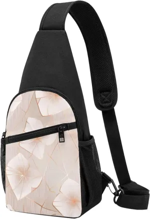 Rose Gold Pattern Backgrounds Printed Chest Bag Chest Shoulder Crossbody Bag for Men Women Travel Chest Pack Hiking Shoulder Bags, Black, One Size, Hiking Backpack