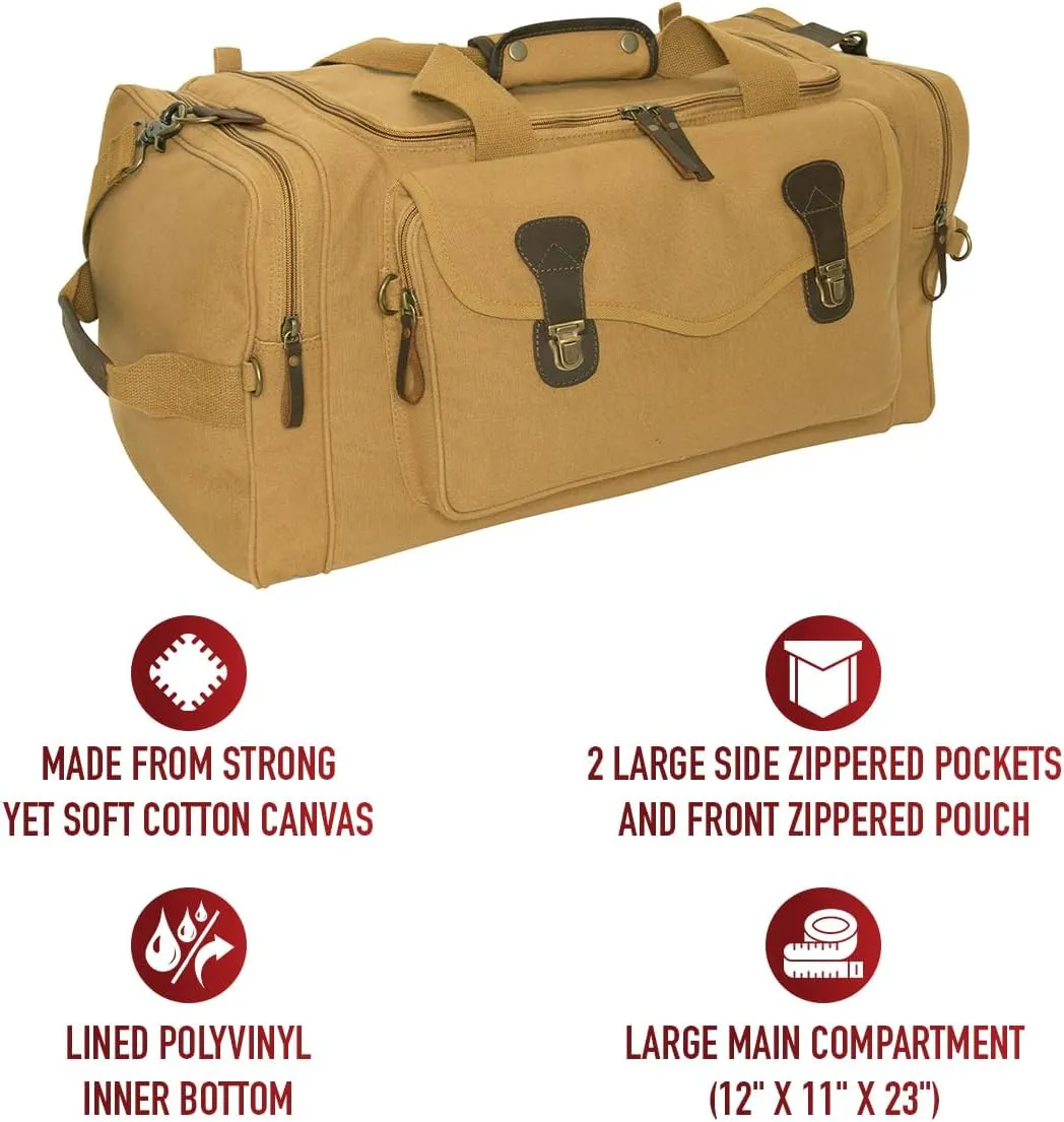 Rothco Leather and Canvas Weekend Travel Bag