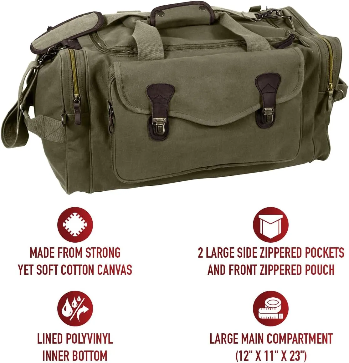 Rothco Leather and Canvas Weekend Travel Bag