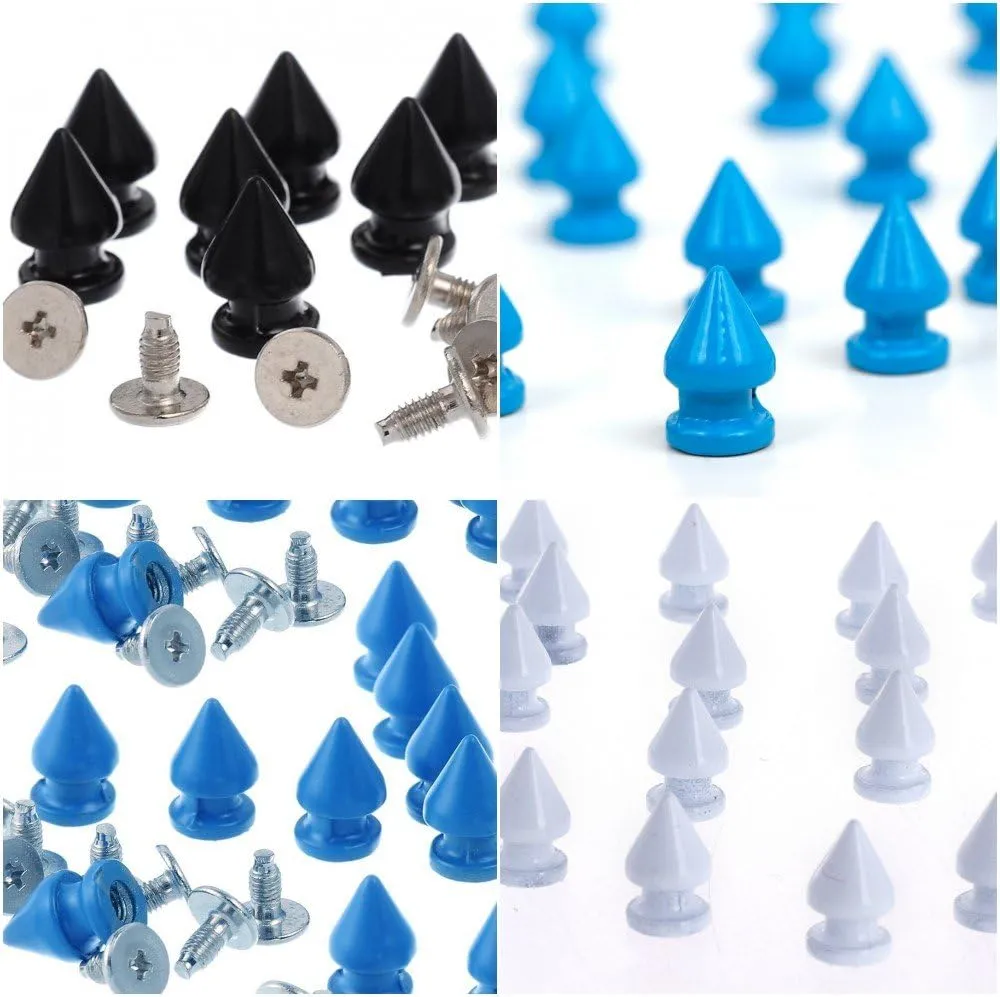 RUBYCA 12MM 144 Sets Metal Tree Spikes and Studs Screw-Back Leathercraft Kit Mixed Colorful Colors