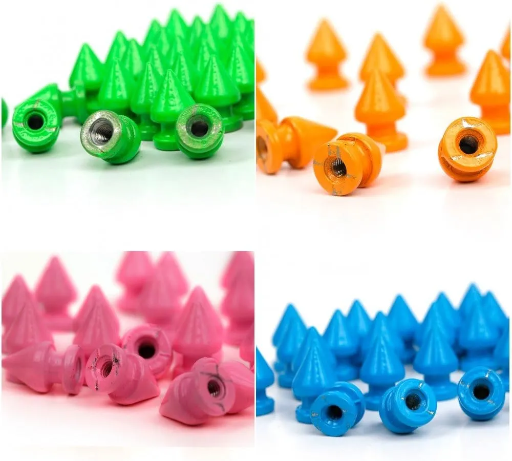 RUBYCA 12MM 144 Sets Metal Tree Spikes and Studs Screw-Back Leathercraft Kit Mixed Colorful Colors