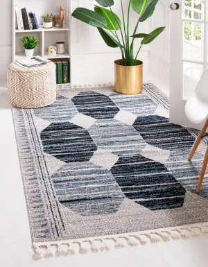 Rugs.com Aramis Collection Rug – 3' x 5' Blue Medium Rug Perfect for Entryways, Kitchens, Breakfast Nooks, Accent Pieces