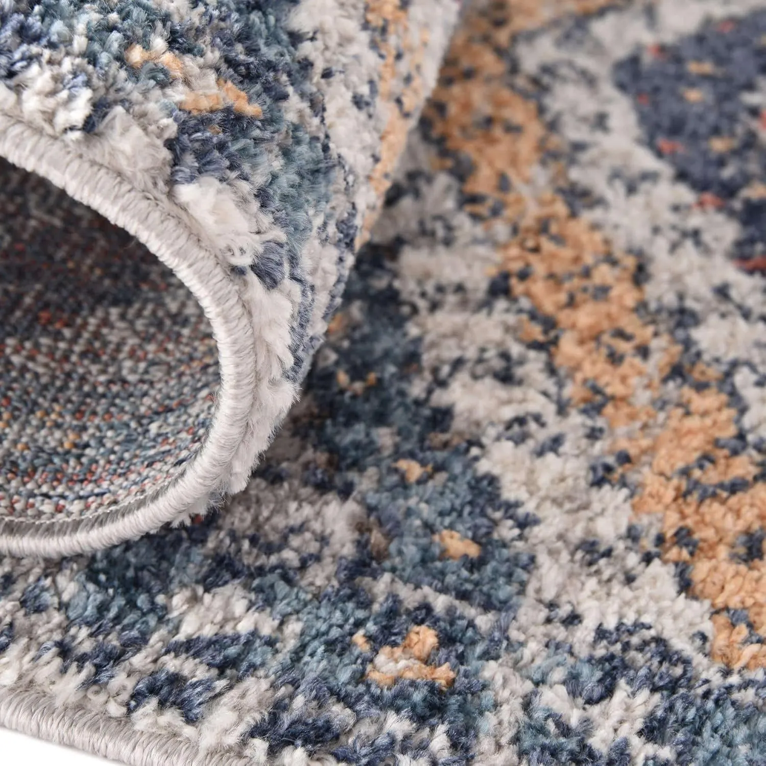 Rugs.com Aramis Collection Rug – 3' x 5' Blue Medium Rug Perfect for Entryways, Kitchens, Breakfast Nooks, Accent Pieces