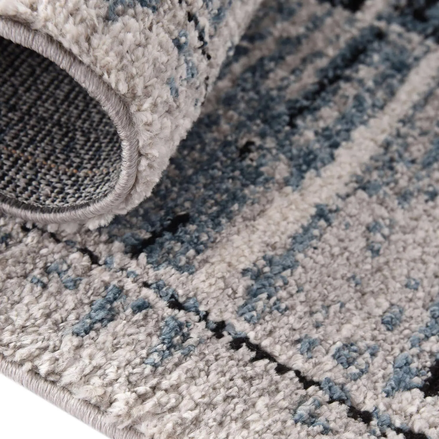 Rugs.com Aramis Collection Rug – 3' x 5' Blue Medium Rug Perfect for Entryways, Kitchens, Breakfast Nooks, Accent Pieces