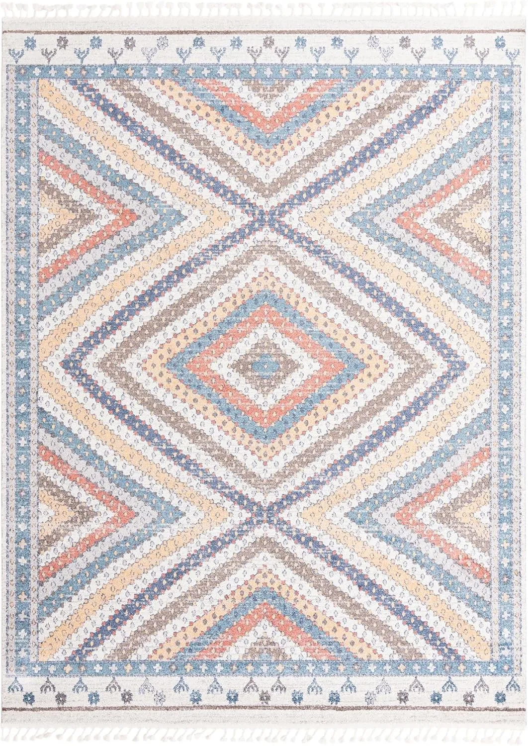 Rugs.com Aramis Collection Rug – 3' x 5' Blue Medium Rug Perfect for Entryways, Kitchens, Breakfast Nooks, Accent Pieces
