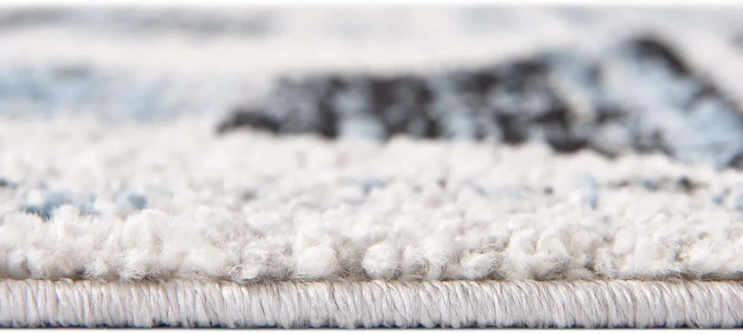 Rugs.com Aramis Collection Rug – 3' x 5' Blue Medium Rug Perfect for Entryways, Kitchens, Breakfast Nooks, Accent Pieces