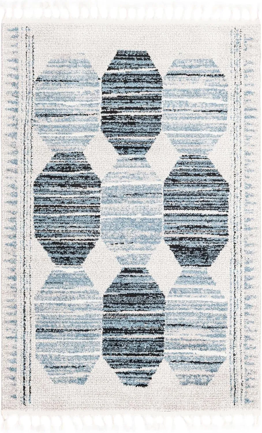 Rugs.com Aramis Collection Rug – 3' x 5' Blue Medium Rug Perfect for Entryways, Kitchens, Breakfast Nooks, Accent Pieces