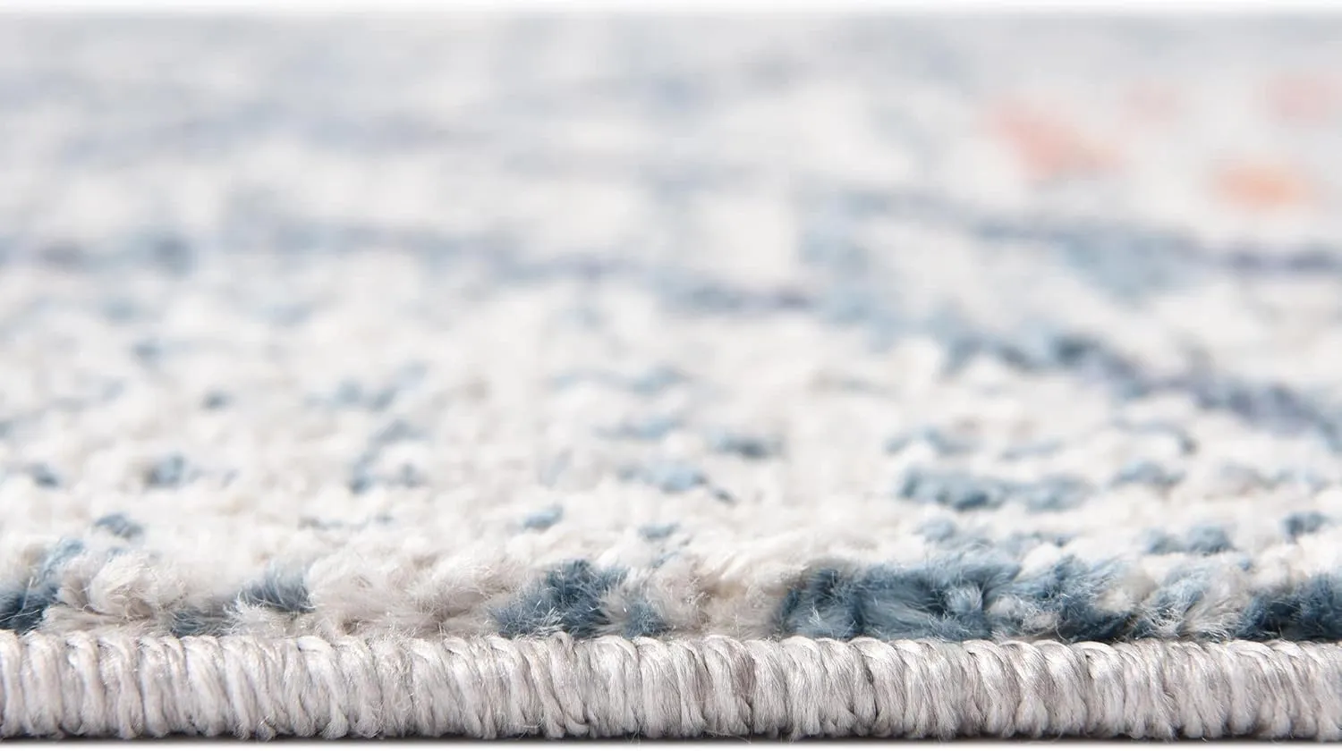 Rugs.com Aramis Collection Rug – 5' x 8' Blue Medium Rug Perfect for Bedrooms, Dining Rooms, Living Rooms