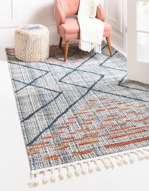 Rugs.com Aramis Collection Rug – 5' x 8' Blue Medium Rug Perfect for Bedrooms, Dining Rooms, Living Rooms