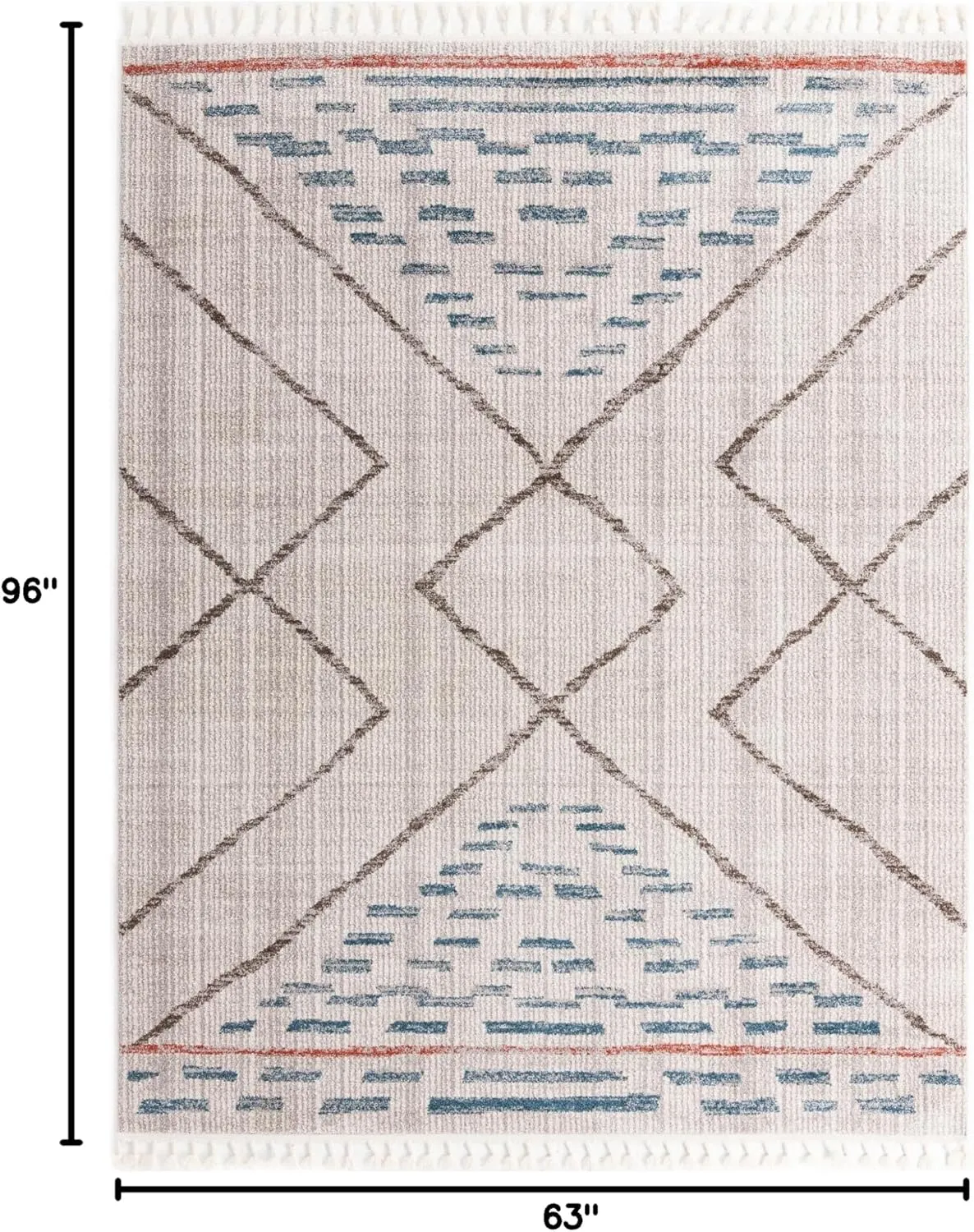 Rugs.com Aramis Collection Rug – 5' x 8' Ivory Medium Rug Perfect for Bedrooms, Dining Rooms, Living Rooms