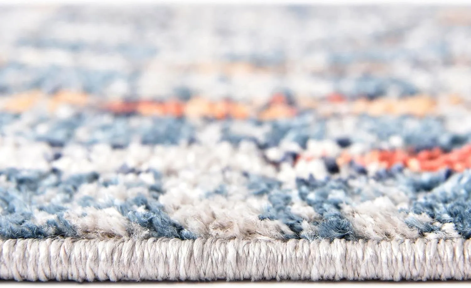 Rugs.com Aramis Collection Rug – 6 Ft Runner Blue Medium Rug Perfect for Hallways, Entryways