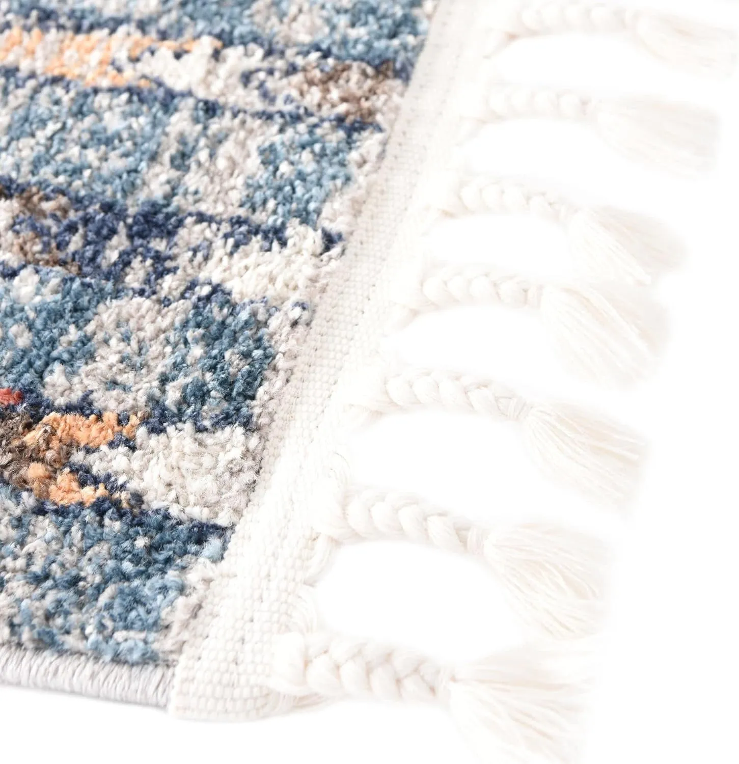 Rugs.com Aramis Collection Rug – 6 Ft Runner Blue Medium Rug Perfect for Hallways, Entryways