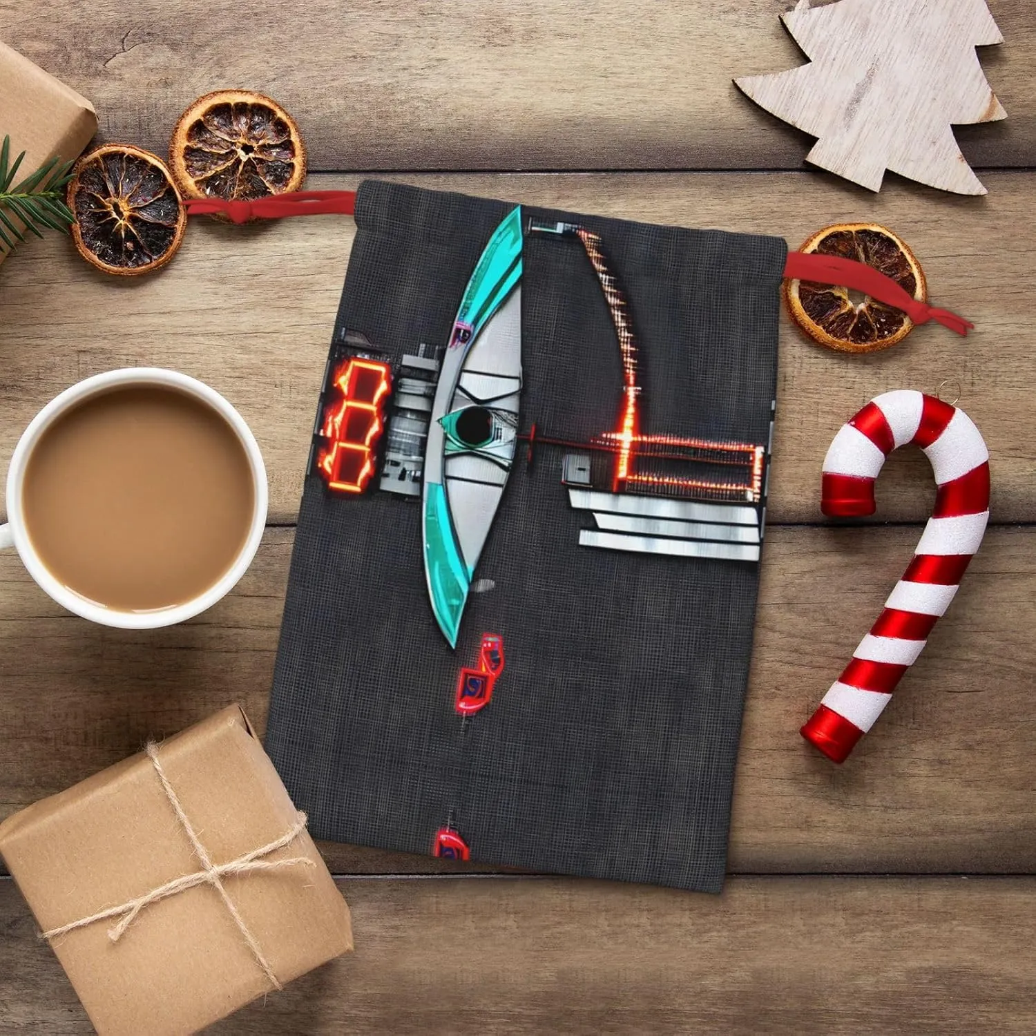 SamLng Small Drawstring Gift Bags - Darts arrows Christmas Gift Bags, Perfect for Favors, Candy Bags, and Grocery Storage