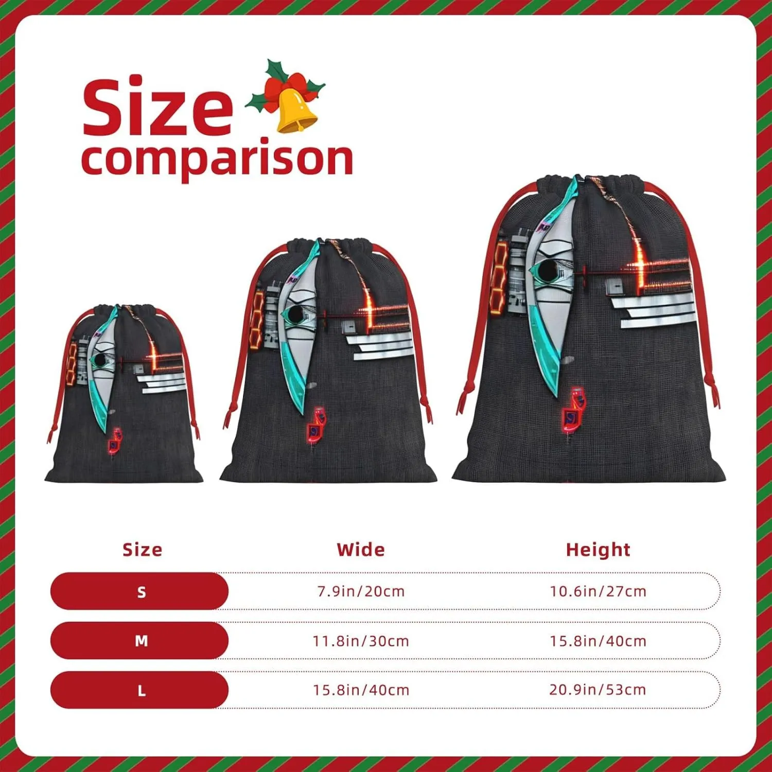 SamLng Small Drawstring Gift Bags - Darts arrows Christmas Gift Bags, Perfect for Favors, Candy Bags, and Grocery Storage