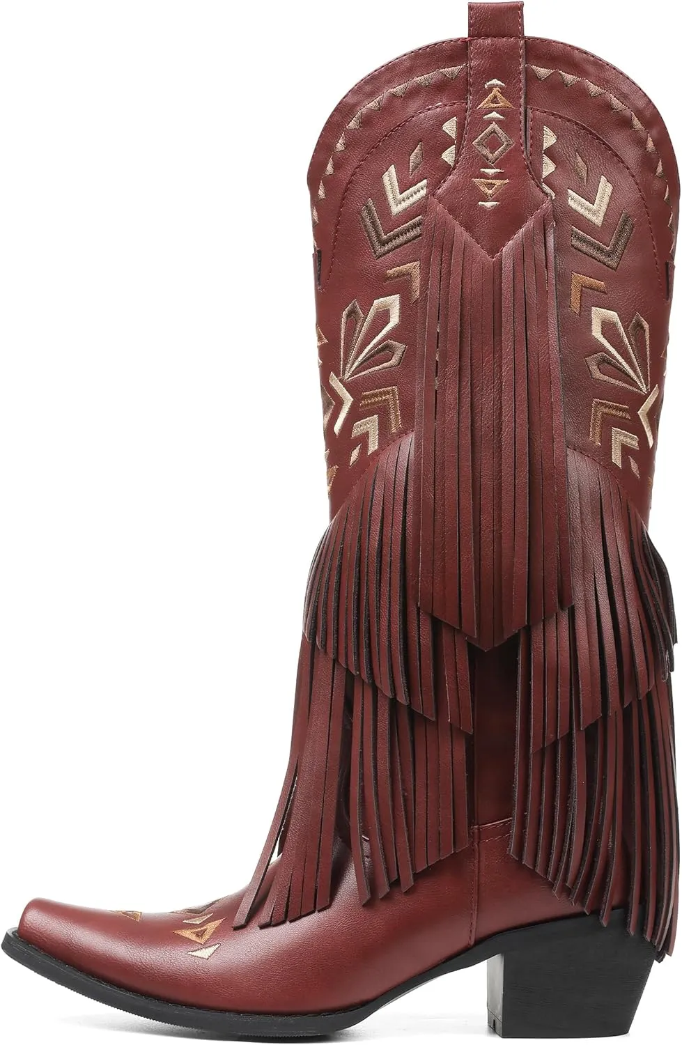 SaraIris Women's Cowgirl Boots Knee High Fringe Boots
