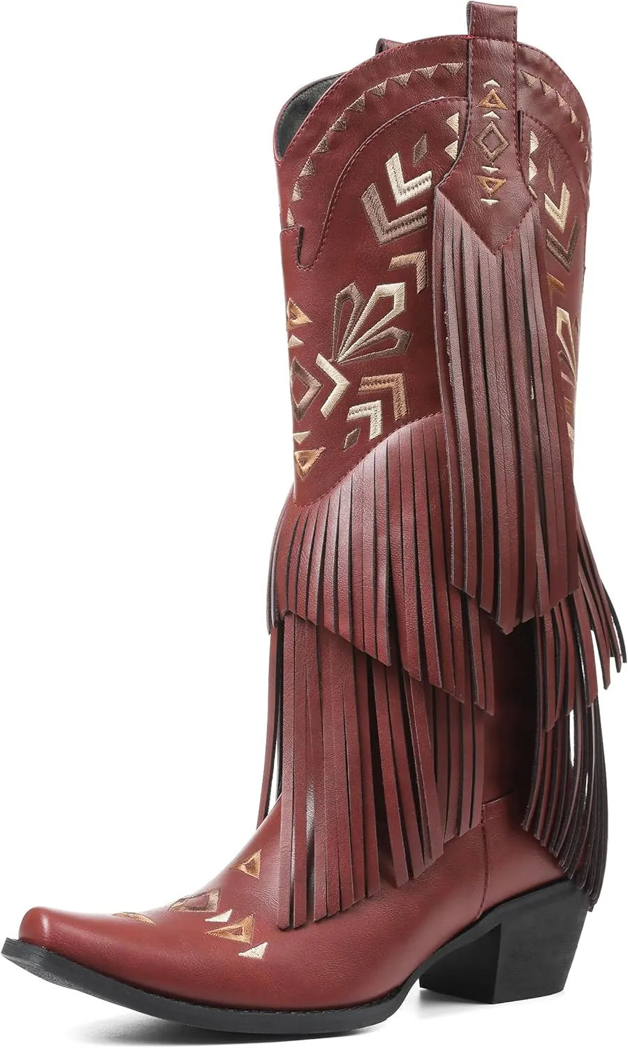 SaraIris Women's Cowgirl Boots Knee High Fringe Boots