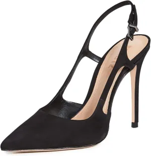 SCHUTZ Boris - Heels for Women - Wrapped Stiletto Heel - Leather Outsole - Pointed Toe - Sling Detail Black Nobuck 8.5 M