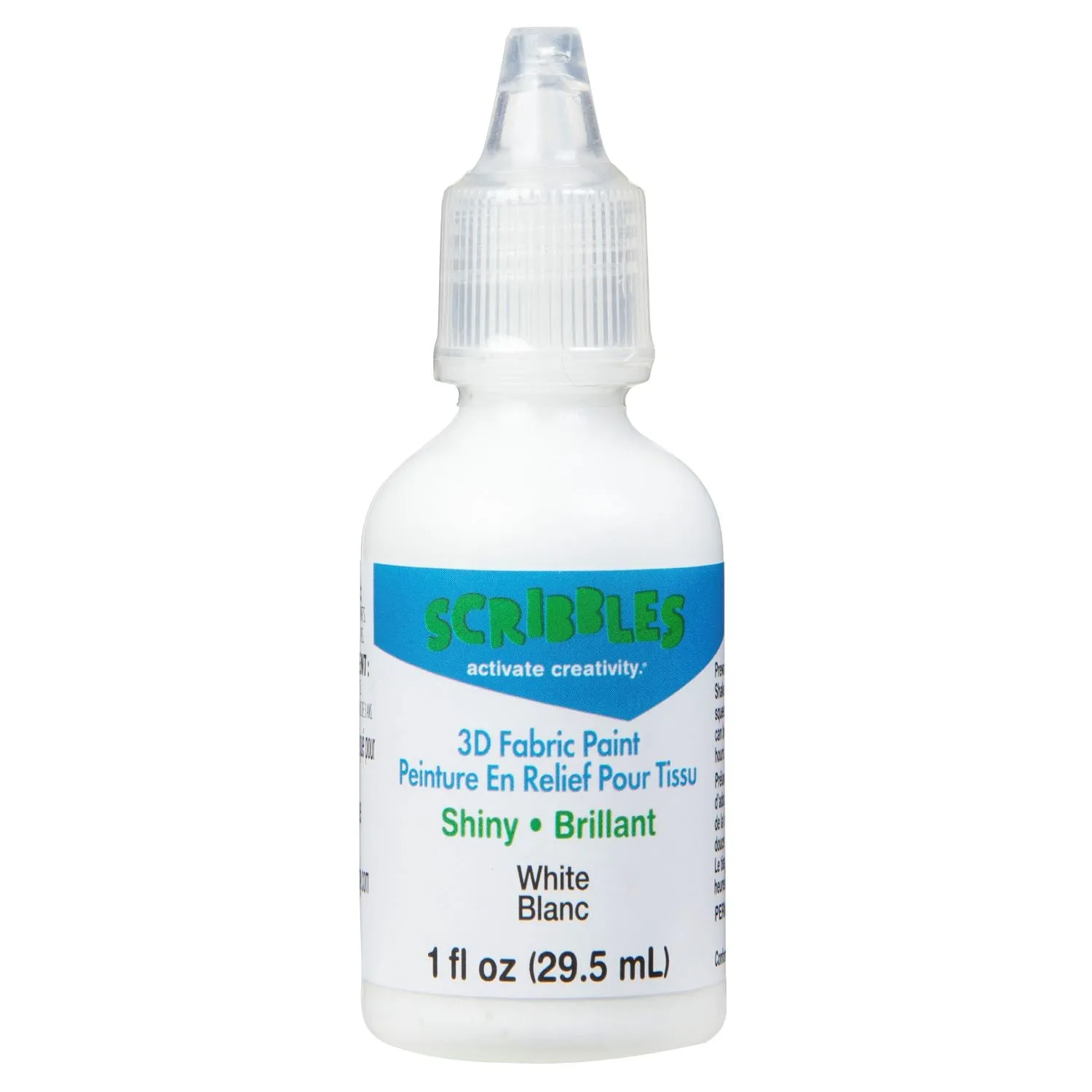 SCRIBBLES SHINY WHITE 3D FABRIC PAINT