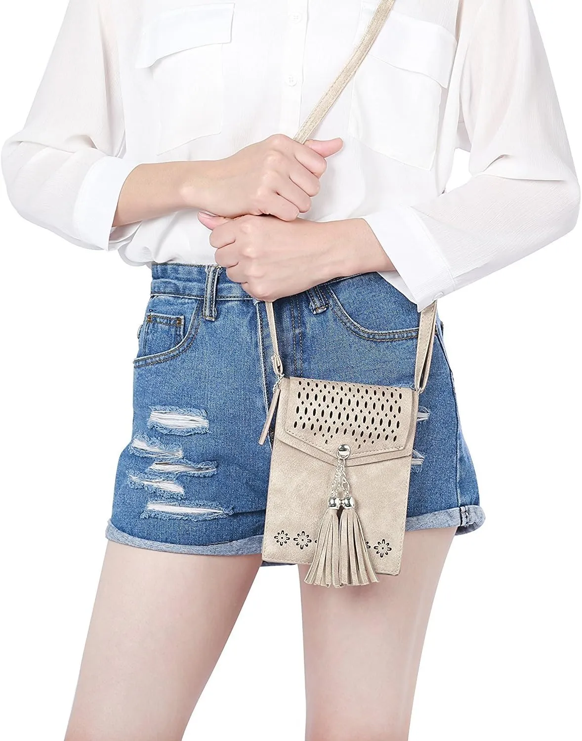 seOSTO Womens Small Crossbody Bag For Woman, Tassel Wallet Purse，Gifts For Teenage Girls