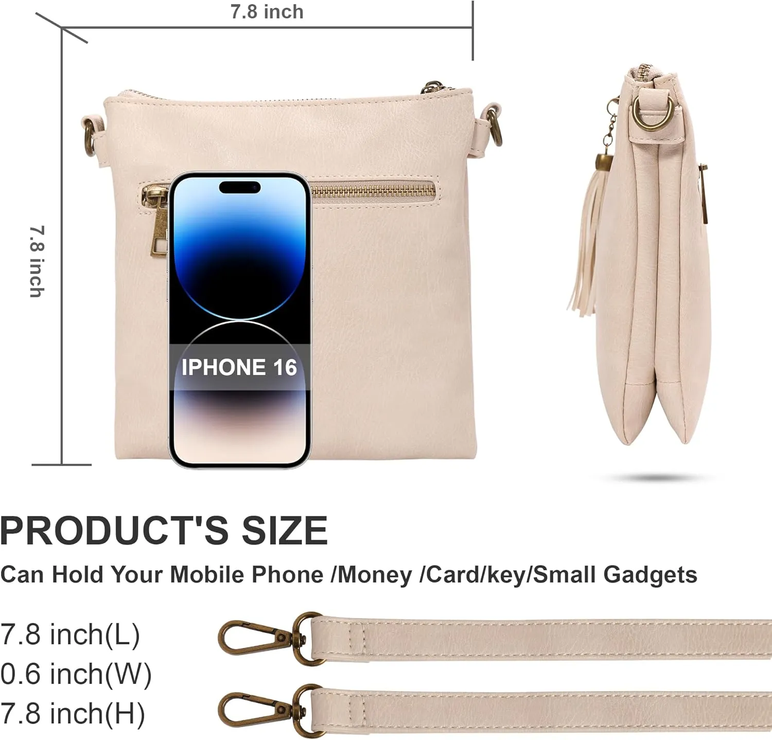 seOSTO Womens Small Crossbody Bag For Woman, Tassel Wallet Purse，Gifts For Teenage Girls