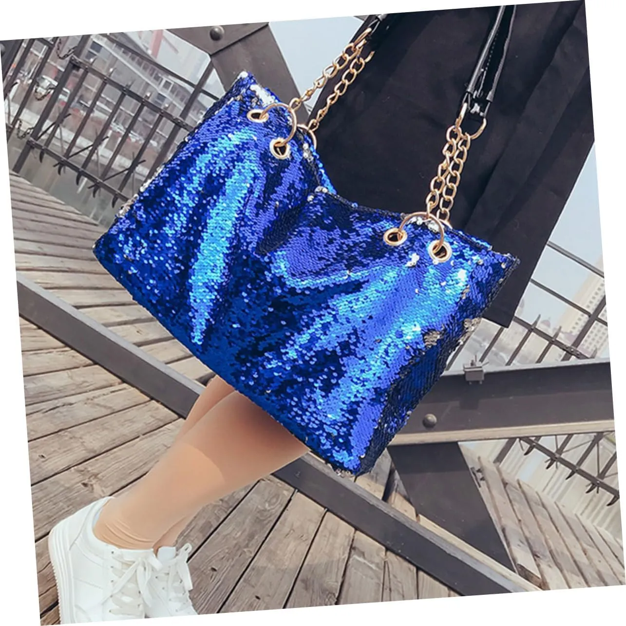 Sequin Purse Womens Tote Bags Black Tote Bags Crossbody Purses for Women Large Tote Bags for Women