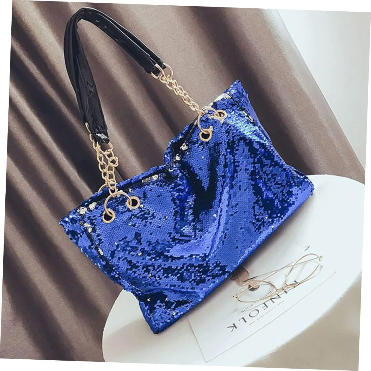 Sequin Purse Womens Tote Bags Black Tote Bags Crossbody Purses for Women Large Tote Bags for Women