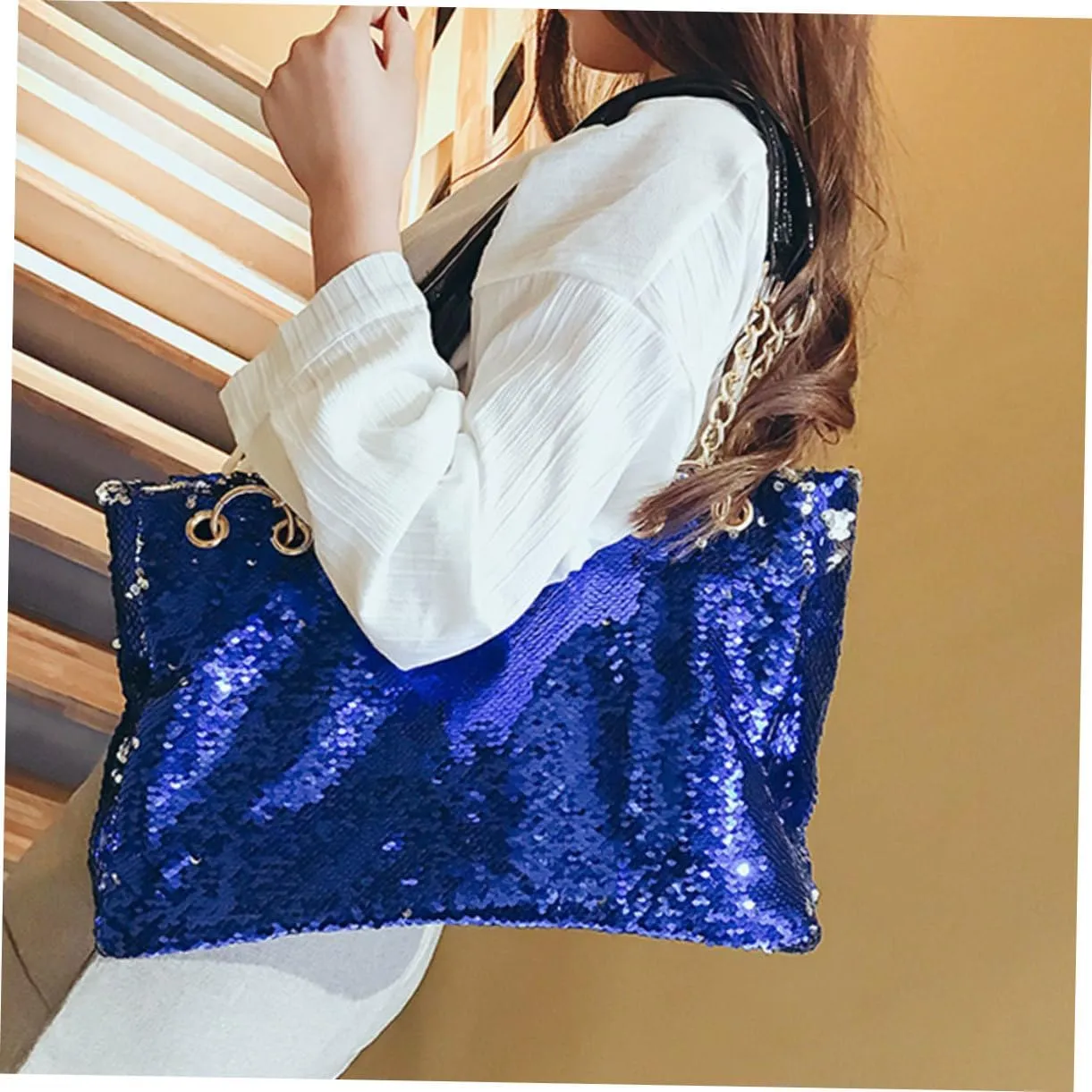 Sequin Purse Womens Tote Bags Black Tote Bags Crossbody Purses for Women Large Tote Bags for Women