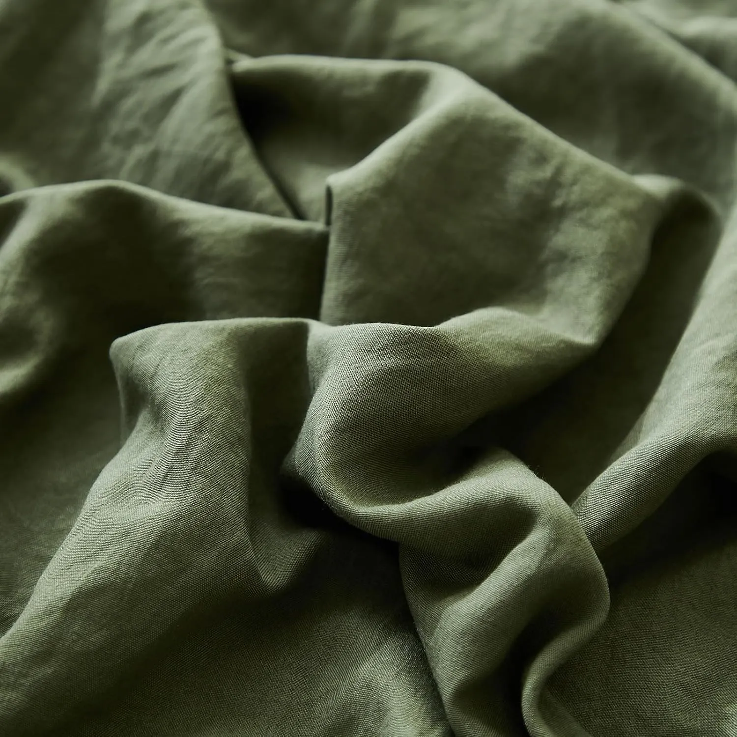 Shabby Chic Olive Green Body Pillow Cover - 20x54in Long Pillowcase with Ruffled Fringe Decor