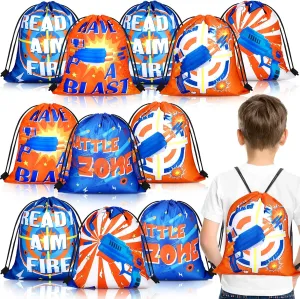 Shappy Dart Party Supplies Bags Toy Goody Treat Bags Gun Darts Theme Party Supplies Backpacks for Gun Birthday Decor Gift(15 Pieces)