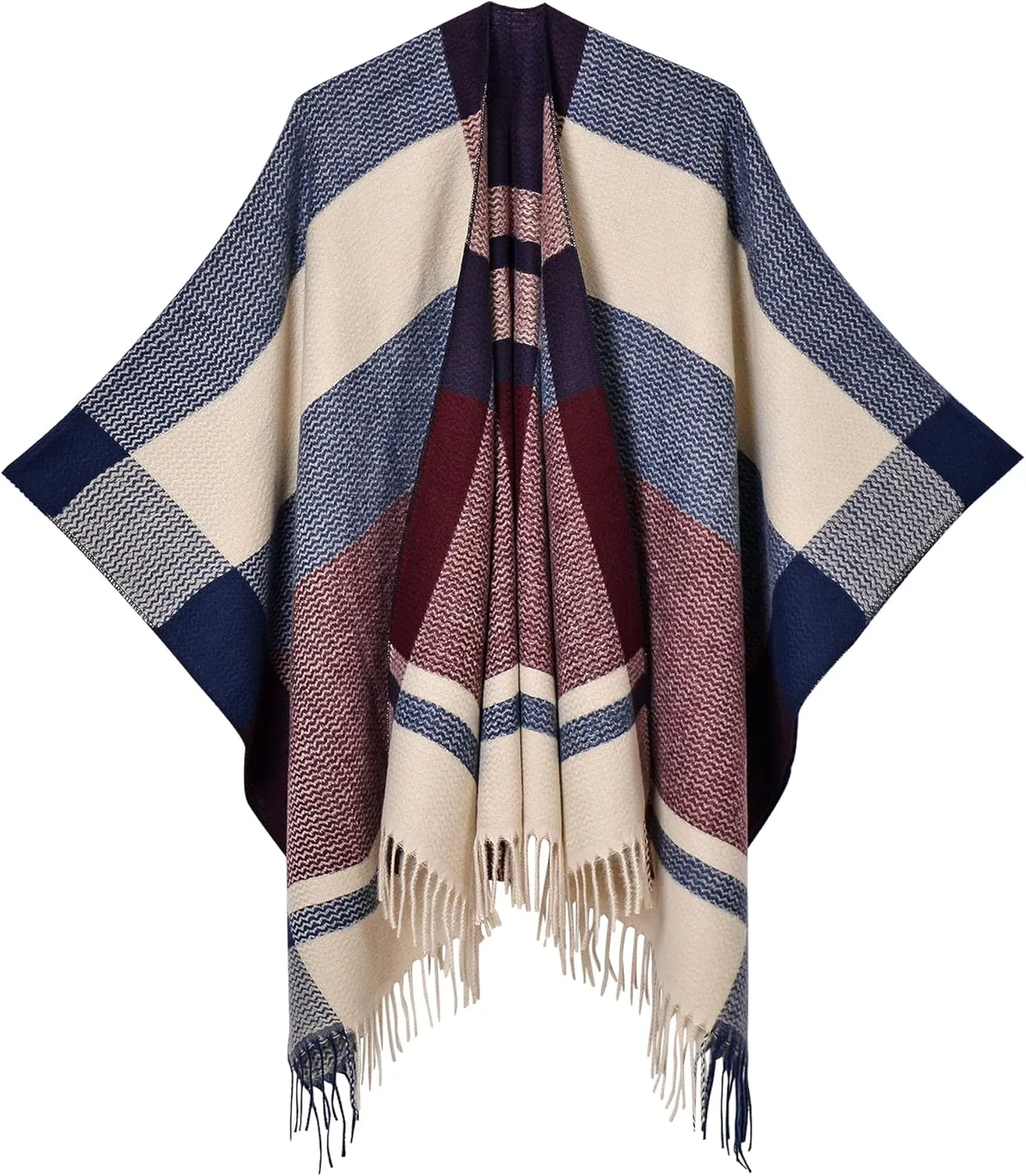 Shawl Wraps Gifts for Women,Warm Poncho Sweater,Tassels Open Front capes, Travel Christmas Gifts for Winter Fall