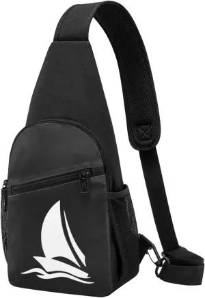 Silhouette of Sailboat Chest Pack Leisure Shoulder Crossbody Chest Bag