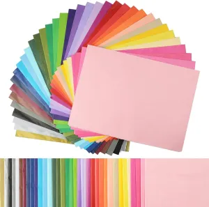 Simetufy 500 Sheets Colored Tissue Paper for Gift Bags, 50 Multicolor 11.5in x 8in Tissue Paper Bulk for Crafts & Small Gift Wrapping, Rainbow Art Crafts Festival Decorations DIY Flower Pom Pom