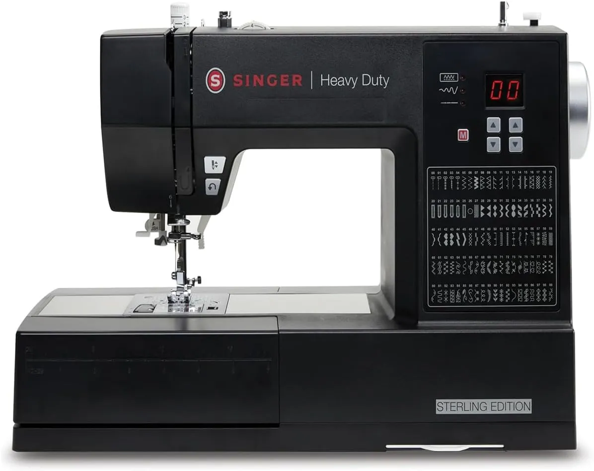 SINGER Heavy Duty 6600C Sterling Sewing Machine with Accessory Kit | Strong Motor with Enhanced Piercing Power, 215 Stitch Applications, Full Metal frame, LCD Screen & 1-Step Buttonhole