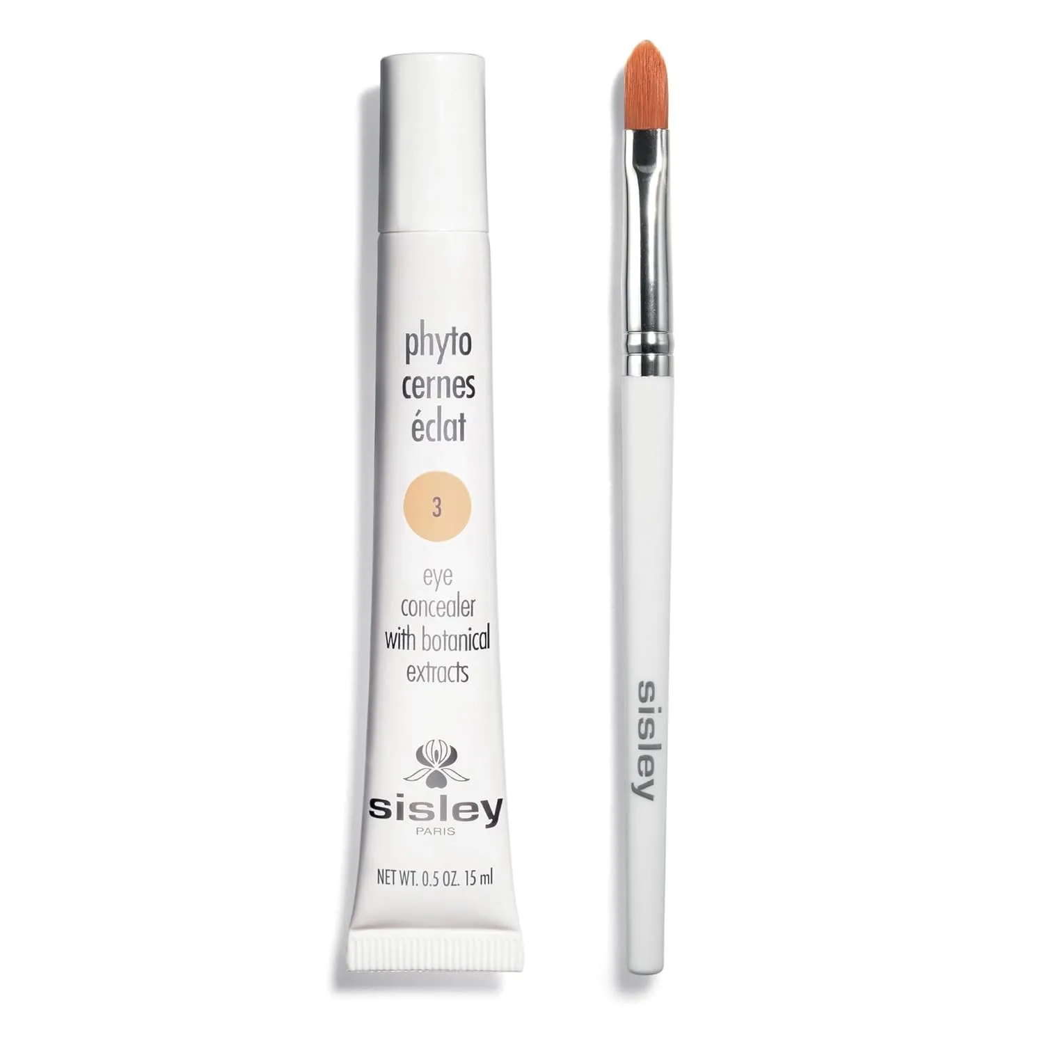 Sisley Paris Phyto-Cernes Eclat, No. 3-15 mL - Eye Concealer - Tinted Anti-Dark Circles Product - Instantly Masks Dark Circles & Targets Puffiness - Natural, Long-Wear Finish - Includes Brush