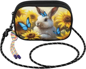 Small Crossbody Bags Hare Sunflower Cute for Women Cell Phone Purses Women's Shoulder Handbag Wallet Purse