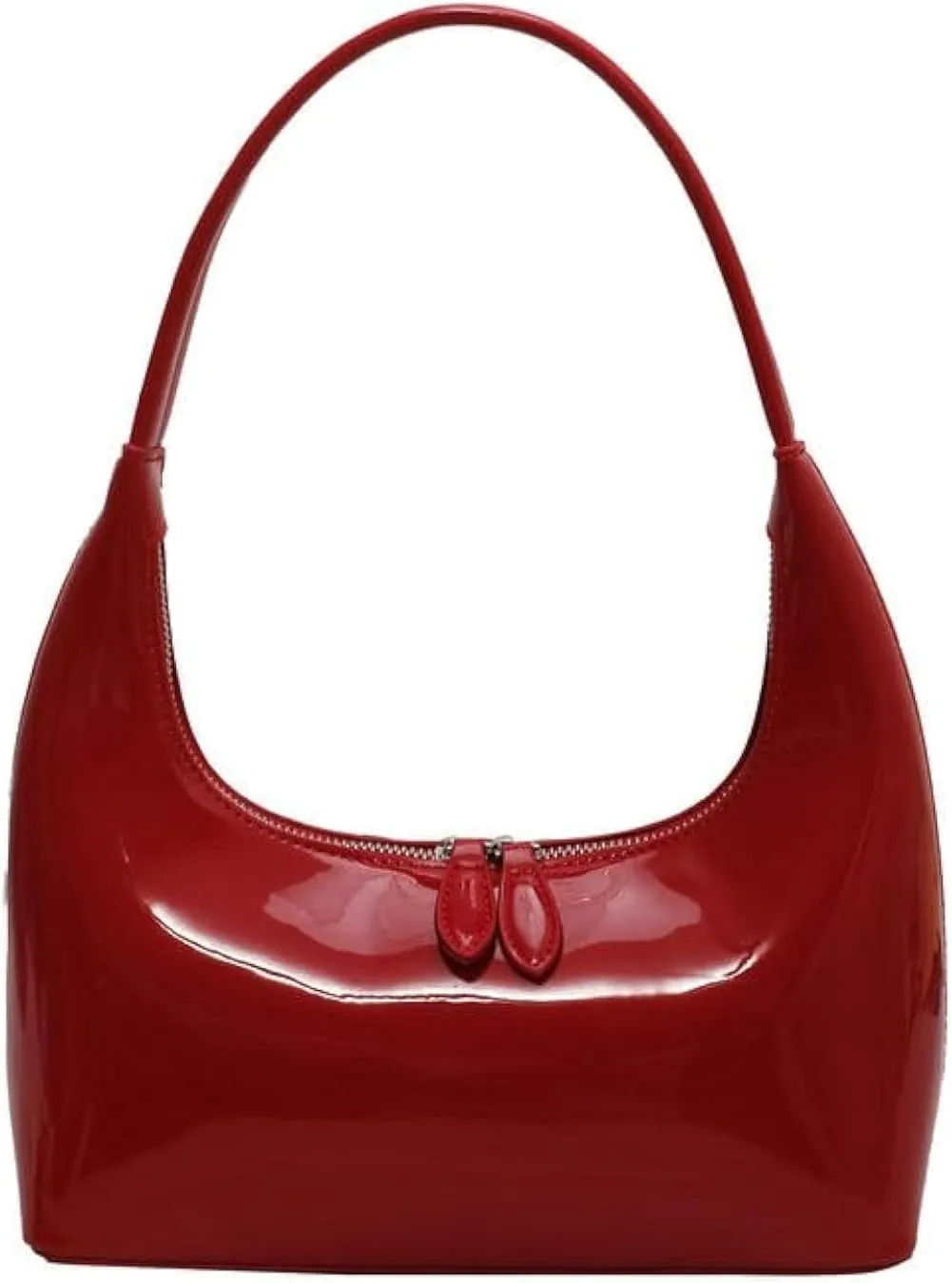 Small Shoulder Bag for Women Chic Leather Purse Red Underarm Bag