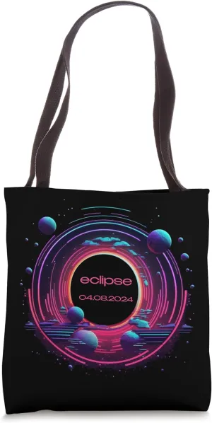 Solar Annular Eclipse 2024 Totality Eclipse Vaporwave 90s Tote Bag