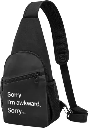 Sorry I'm Awkward Sorry Chest Pack Leisure Shoulder Crossbody Chest Bag