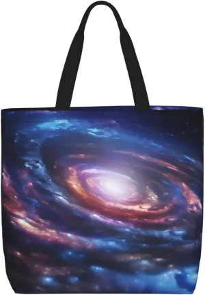 (Space Spiral Cosmic Energy) Lightweight Portable Tote Bags Reusable Shoulder Bags For Men Women Shopping Travel Work Daily Use