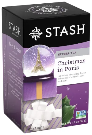 Stash Tea Christmas in Paris Herbal Tea - Non-GMO Project Verified Premium Tea with No Artificial Ingredients, 18 Count (Pack of 6) - 108 Bags Total