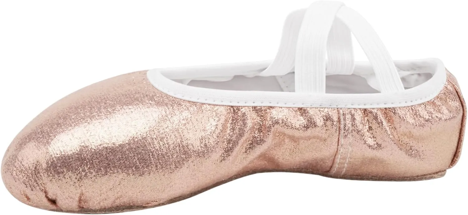 Stelle Ballet Shoes for Girls Glitter | Metallic Faux Leather Ballet Slippers Dance Shoes for Toddler/Little/Big Kids