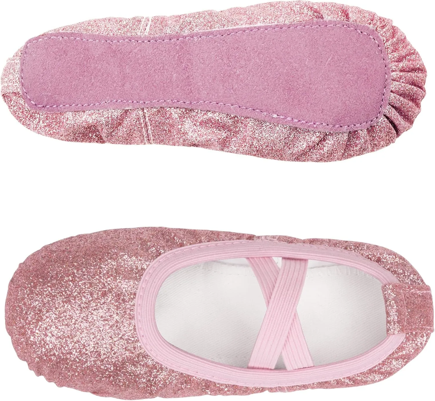 Stelle Ballet Shoes for Girls Glitter | Metallic Faux Leather Ballet Slippers Dance Shoes for Toddler/Little/Big Kids