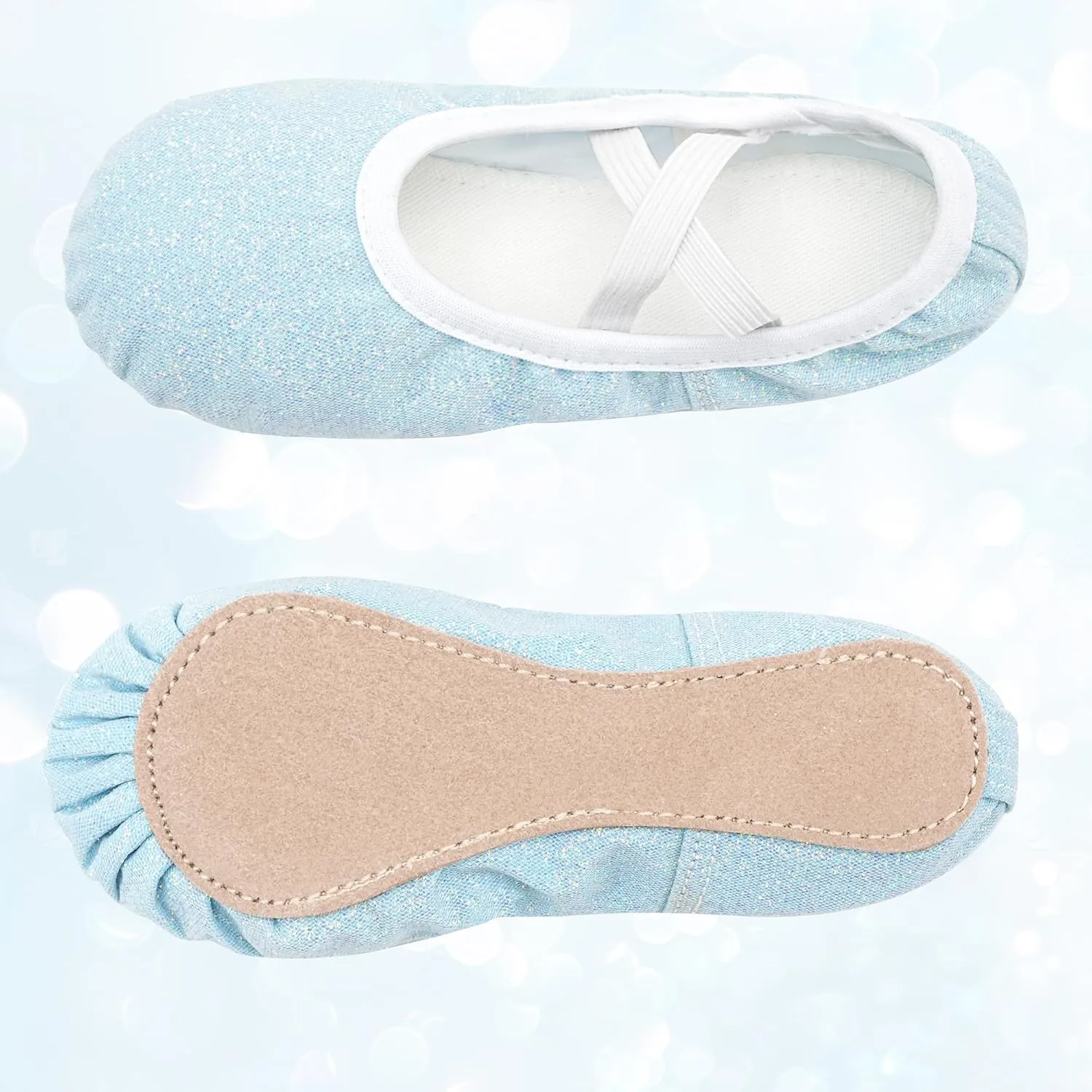 Stelle Ballet Shoes for Girls Glitter | Metallic Faux Leather Ballet Slippers Dance Shoes for Toddler/Little/Big Kids