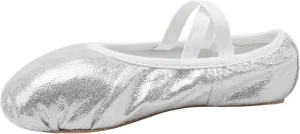 Stelle Ballet Shoes for Girls Glitter | Metallic Faux Leather Ballet Slippers Dance Shoes for Toddler/Little/Big Kids