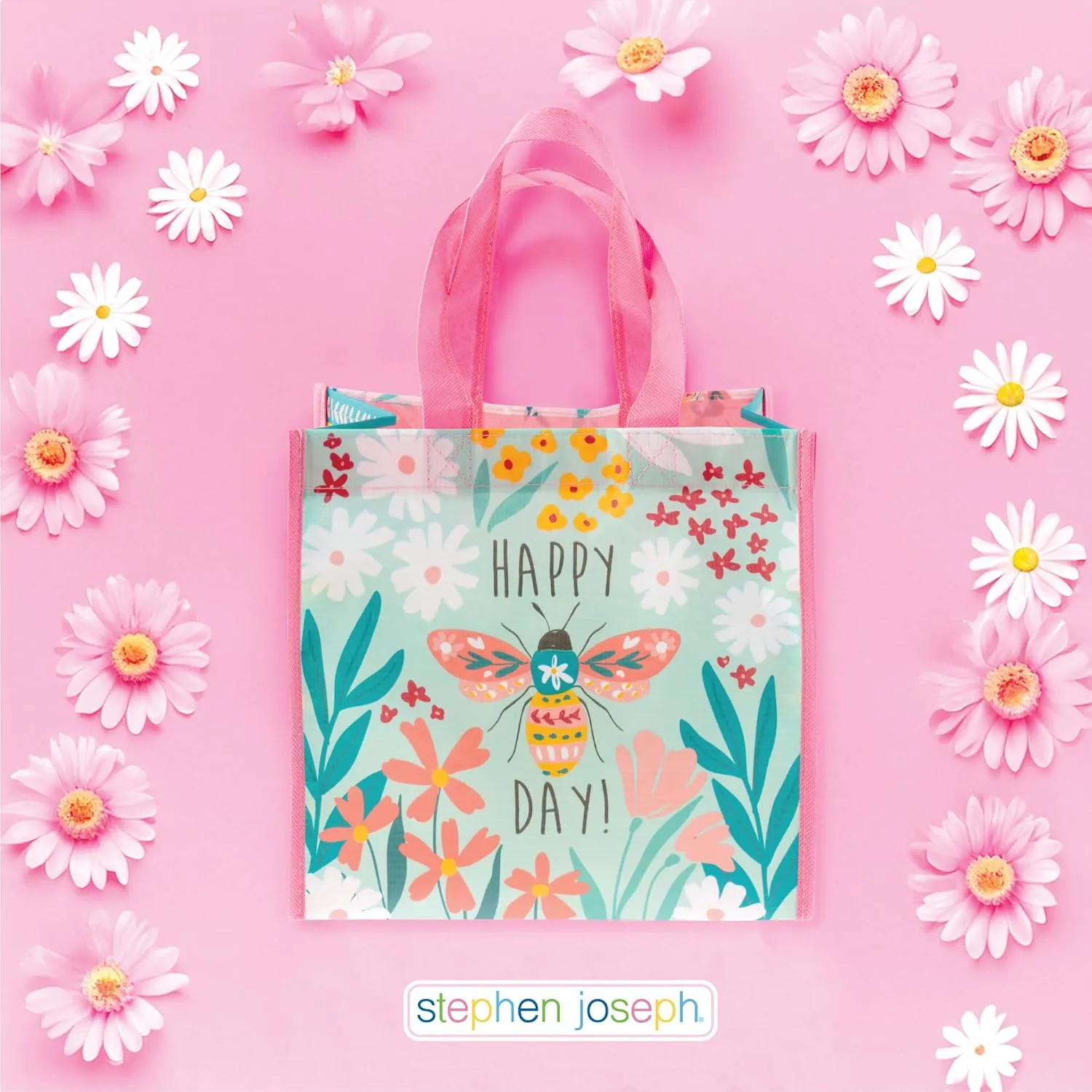 Stephen Joseph, Medium Recycled , Gift Bag with Handles, Kids , Reusable, Birthday Party, Shopping Bag