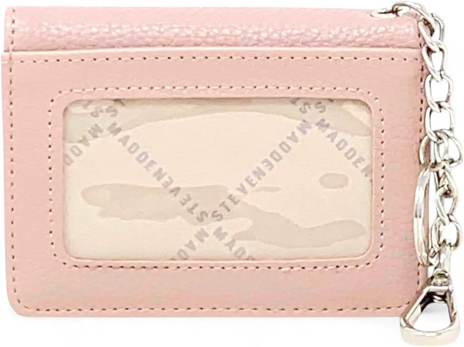 Steve Madden Bfold Clip On Card Case Wallet with Keyring (Chalk Pink)