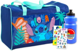 Stitch Travel Bags for Kids - Bundle with Lilo and Stitch Duffle, Water Bottle, Stickers, and More | Disney Vacation Luggage Bag Set for Girls, Kids