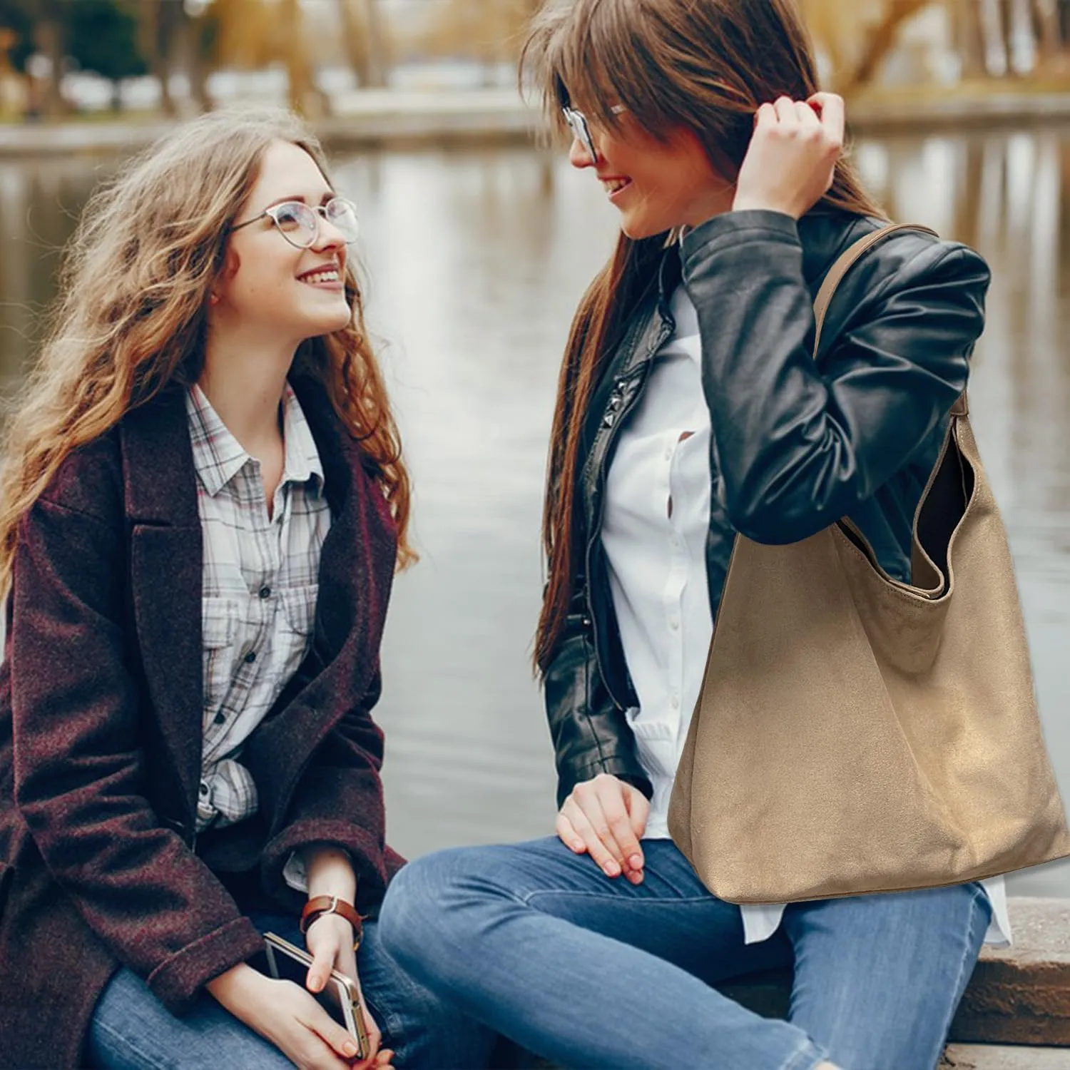 Suede Bags for Women New Suede Tote Bag for Women Fashionable Suede Bag Retro Suede Slouchy Bag Suede Shoulder Bag